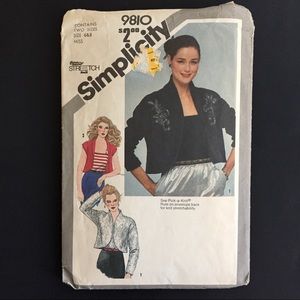 Vintage 1980 Bolero & Cami Sewing Pattern Simplicity 9810